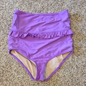 Kortni Jeane Girls Purple High-Waisted Bikini Bottoms